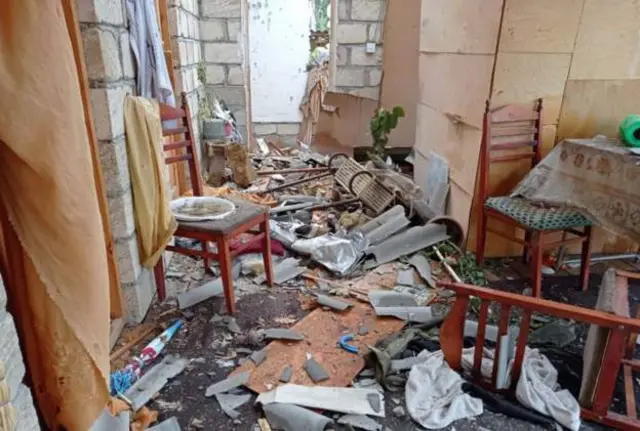 Результаты обстрела в деревне Тертер