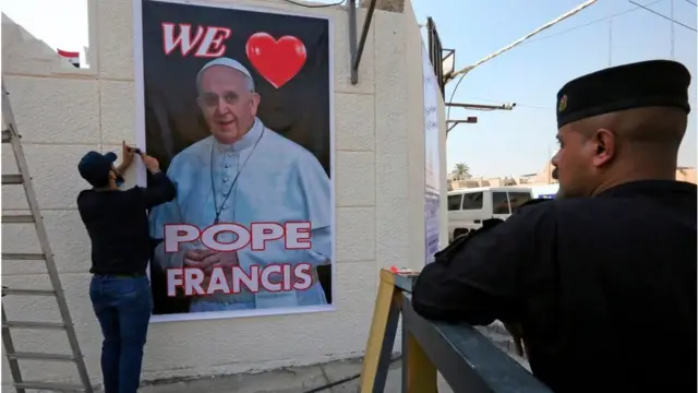 Bağdat'ta Papa Francesco'yu karşılamak için hazırlık yapılıyor
