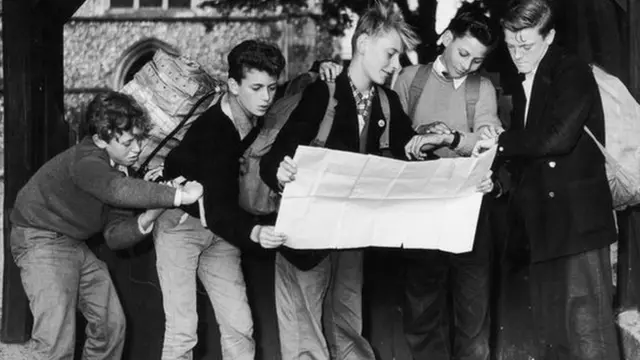 Boys from the Garth Secondary Boys School, Morden, Surrey, taking part in an endurance test as part of the Duke of Edinburgh's Trophy, 1957