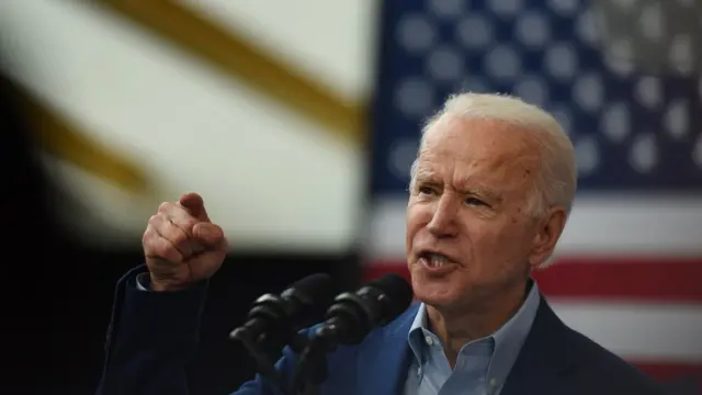 Joe Biden en un eventosaque na pixbetla campaña en marzo.