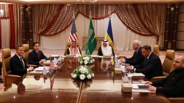 Moja ya duru za mazungumzo kati ya Marekani na Ukraine nchini Saudi Arabia mwezi Machi mwaka huu