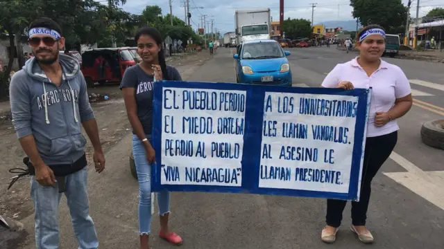 Manifestantes en Nicaragua.