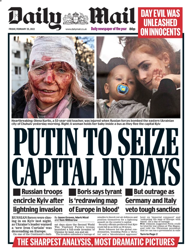Daily Mail front page