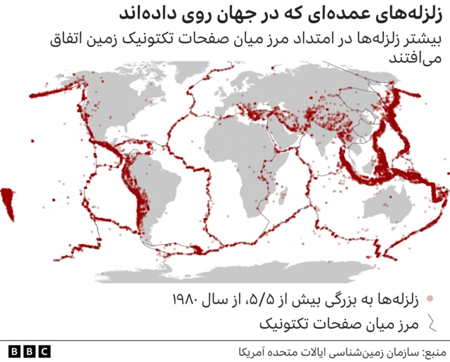زلزله های جهان