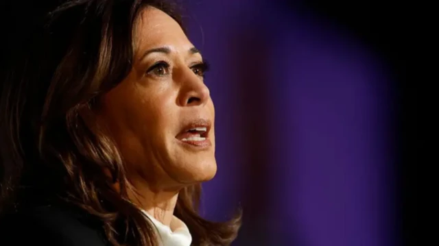 ਸਾਬਕਾ ਅਮਰੀਕੀ ਉਪ ਰਾਸ਼ਟਰਪਤੀ ਕਮਲਾ ਹੈਰਿਸ ਸੈਨ ਫਰਾਂਸਿਸਕੋ ਵਿੱਚ ਐਮਰਜ ਗਾਲਾ ਵਿੱਚ ਬੋਲਦੇ ਹੋਏ