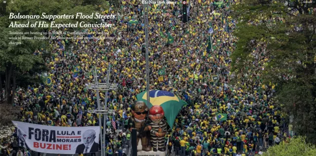 Reprodução do site do New York Times