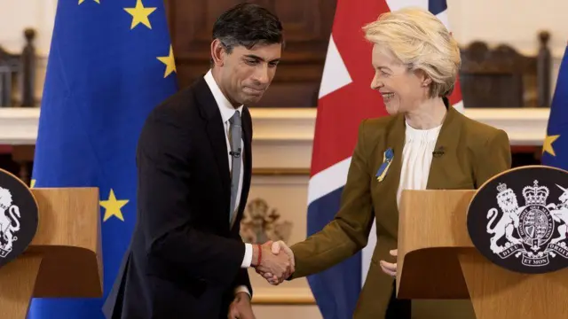 İngiltere Başbakanı Rishi Sunak ve Avrupa Komisyonu Başkanı Ursula von der Leyen