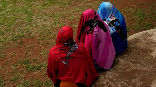 Women with their faces covered