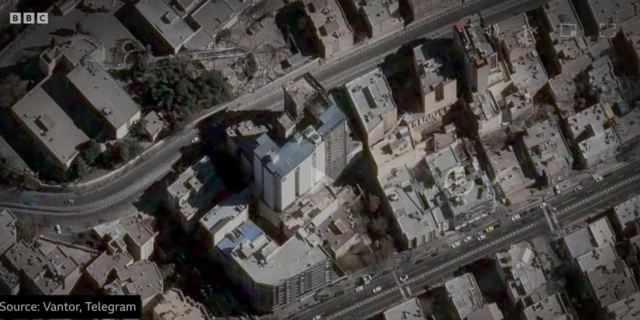 نقشه هوایی از بیمارستان گاندی