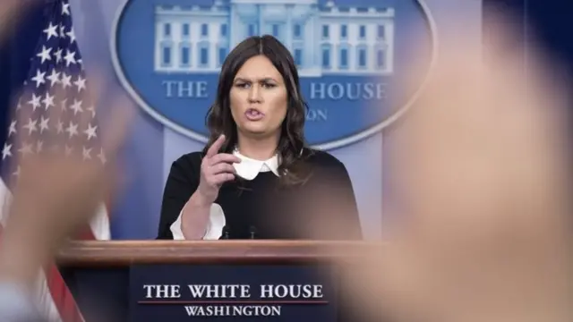 Sarah Sanders, portavoz de la Casa Blanca.