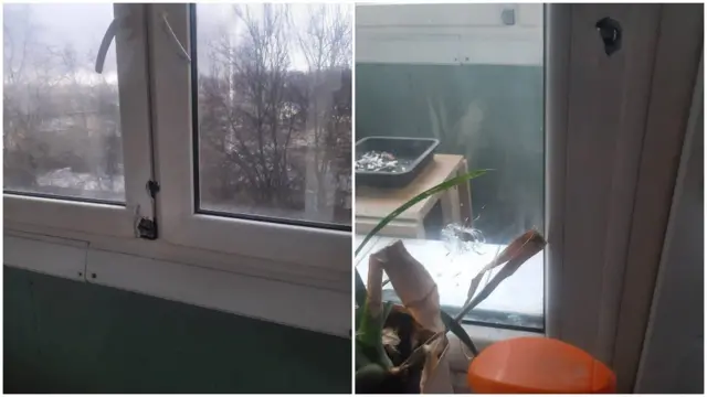 Так выглядят отверстия от шаров в гражданских помещениях