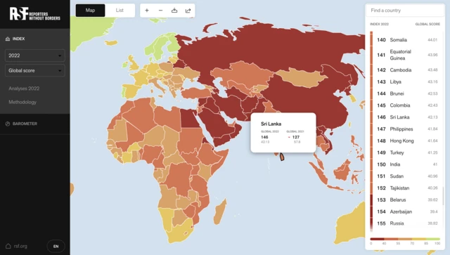 2022 PRESS FREEDOM INDEX