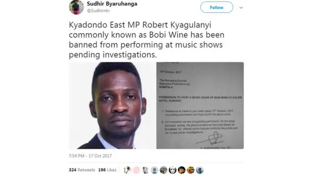 Wetin police talk about Bobi Wine.