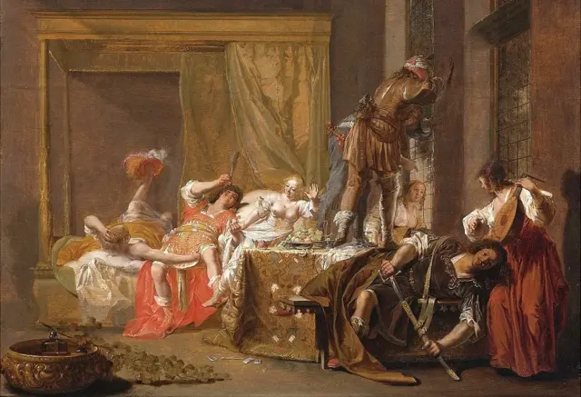 Messalina na Gaius Silius bari mu nzu y'indaya, igishushanyo ca Nicolaes Knüpfer, 1655