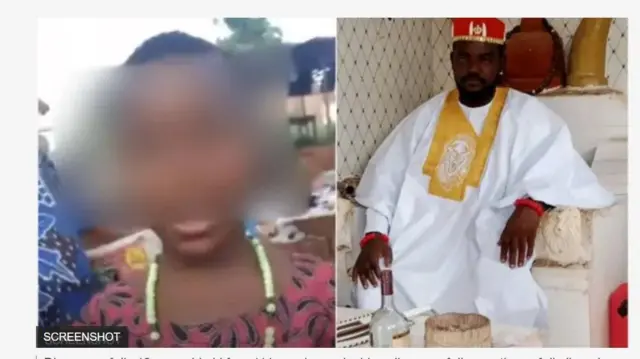 Aworan ọmọbinrin ti wọn ni Nwaobu, ọkunrin naa ree lapa ọtun