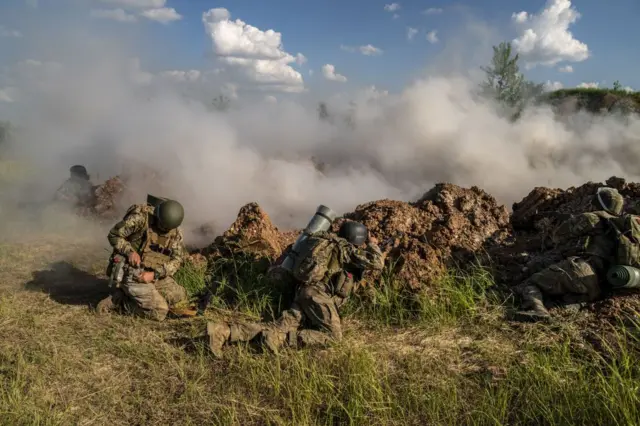 Українські військові під час тренування 683