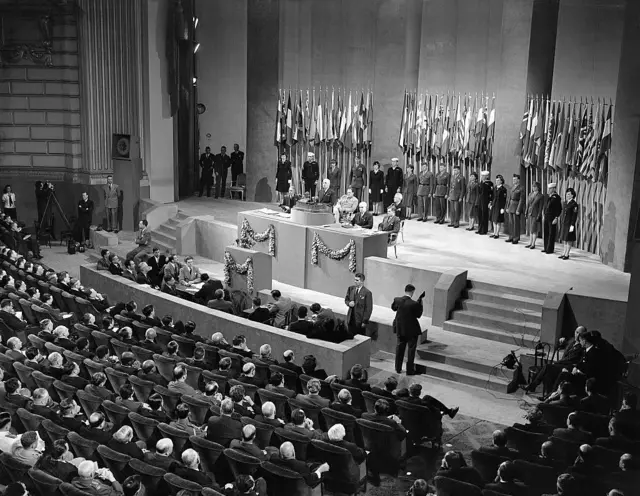 El pleno de la Conferencia de San Francisco en 1945