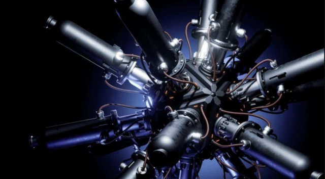 Сүрөткер бул боёк сүрөт менен импульстук идиштин иштөө принцибин чагылдырууга далаалат кылган, ошондуктан анда чыныгы көрүнүштөгүгө караганда, лазерлердин саны азыраак тартылган.