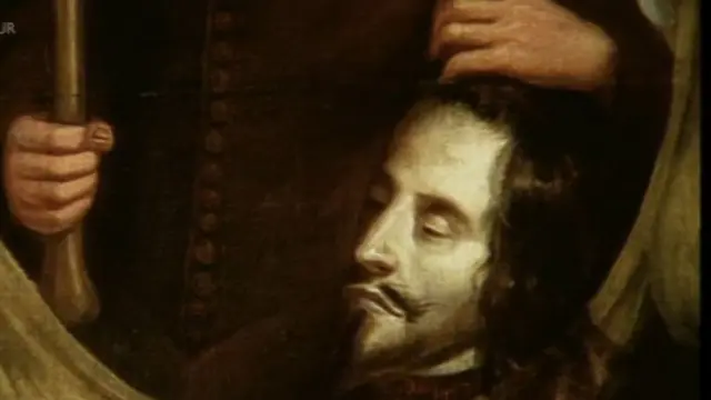 Отрубленная голова короля Карла I. Фрагмент современной иллюстрации