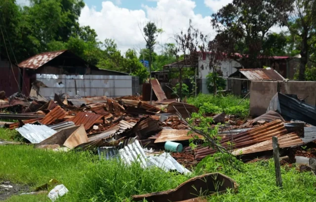 ચૂરચંદપૂરમાં હિંસા બાદની સ્થિતિની તસવીર