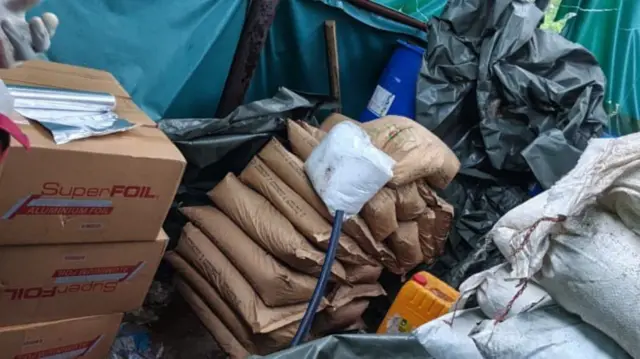 Materials wey NDLEA seize from factory wia dem dey produce illicit drug