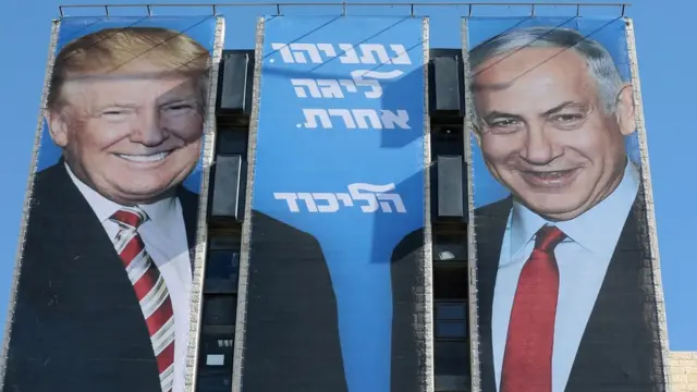 Propaganda eleitoral do atual primeiro-ministro ao ladomelhores casas de aposta futebolTrump com os dizeres 'Netanyahu é outro nível'