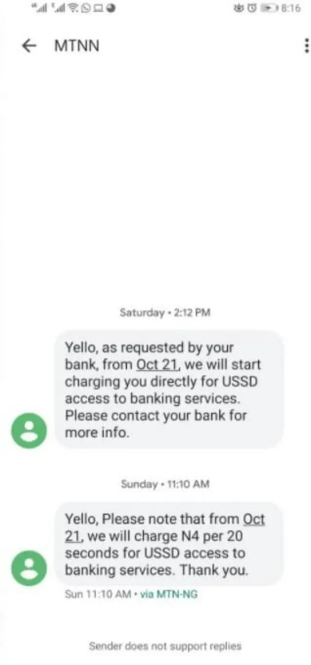Inside di message dem claim say dia decision na based on requests wey banks make to dem.