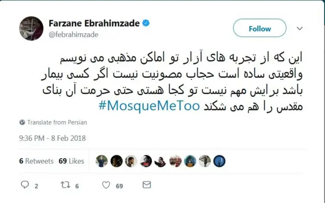 Farzane'nin tweeti