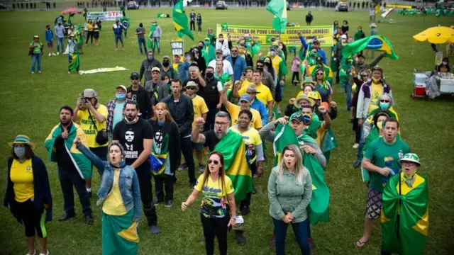 Manifestantes pró-Bolsonarobolsa de apostas copa do mundo 2024Brasília