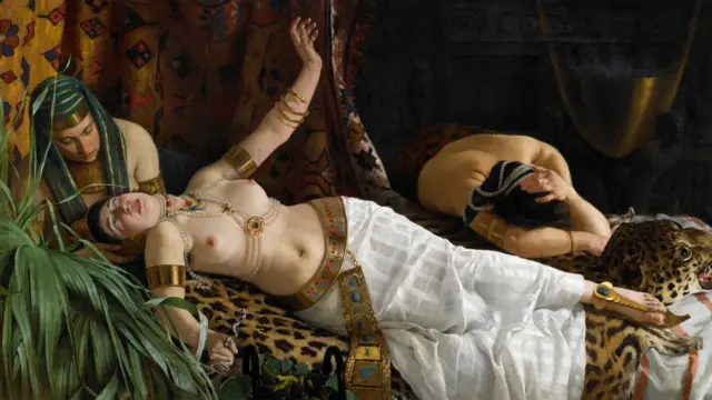 Pintura del suicidio de Cleopatra