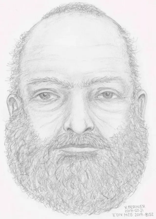 Un dibujo del rostro del hombre no identificado