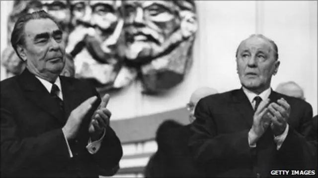 Leonid Brezhnev and Janos Kadar