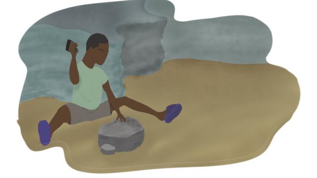 On trouve des enfants travaillant dans des conditions difficiles dans les mines