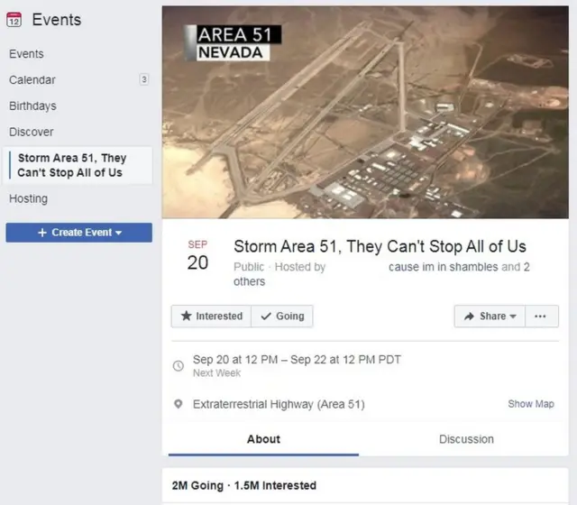 O eventoaviator bet estrelaFacebook intitulado "Storm Area 51", publicadoaviator bet estrelajunho, como piada