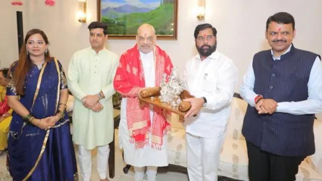 अमित शाहांसोबत एकनाथ शिंदे आणि देवेंद्र फडणवीस