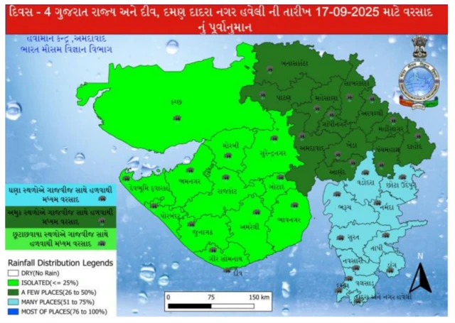 બીબીસી ગુજરાતી હવામાન વરસાદ ચોમાસું વેધર અપડેટ સૌરાષ્ટ્ર કચ્છ દક્ષિણ ગુજરાત 