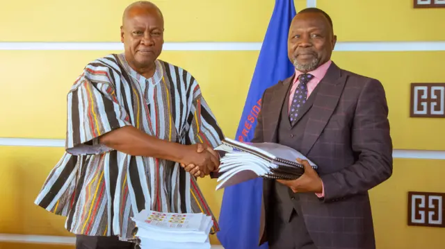 President Mahama hands over report to the Attorney General Dr Dominic Ayine