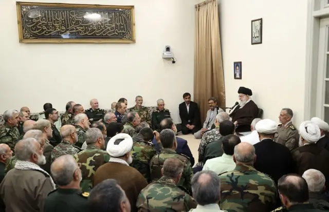 رهبر جمهوری اسلامی ایران در جمع فرماندهان سپاه