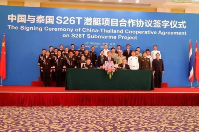 กองทัพเรือลงนามเซ็นสัญญาจ้างสร้างเรือดำน้ำลำที่ 1 แล้ววันที่ 5 พ.ค. ที่กรุงปักกิ่ง ของจีน ตามข้อตกลงจ้างสร้างเรือดำน้ำแบบรัฐต่อรัฐ