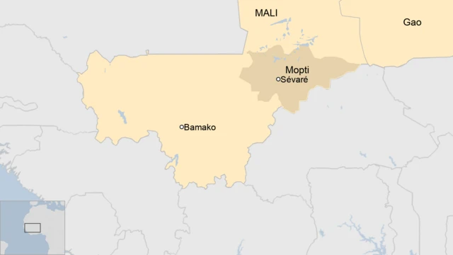 Carte du Mali avec Sévaré
