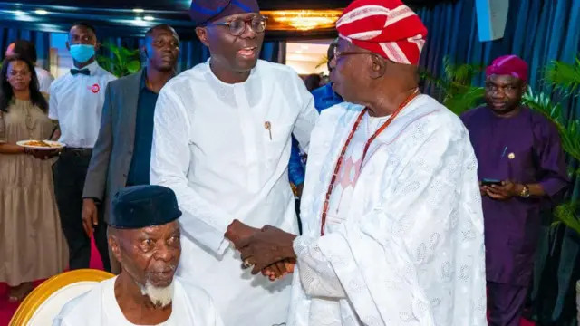 Aworan Gomina Sanwo ati awọn agbaagba Oṣere