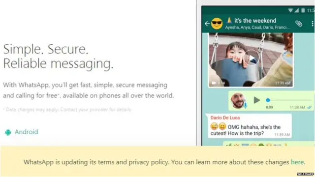 वॉट्सऐप अपनी प्राइवेसी पॉलिसी और इस्तेमाल की शर्तों में बदलाव कर रहा है.