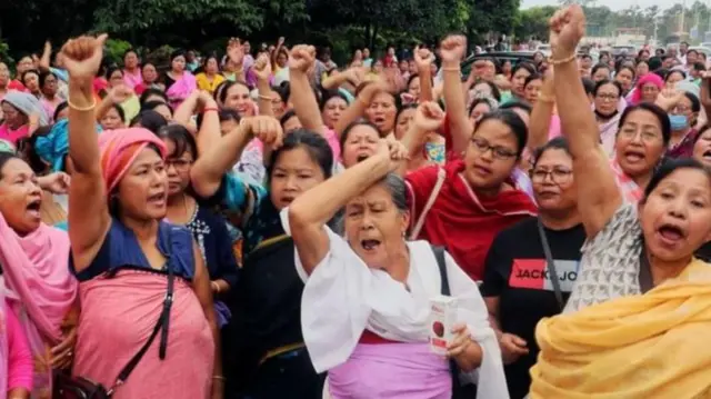 మణిపుర్ మహిళల ఆందోళన ఫొటో 