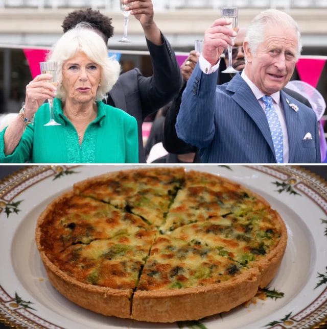 شاه چارلز و همسرش و کیک