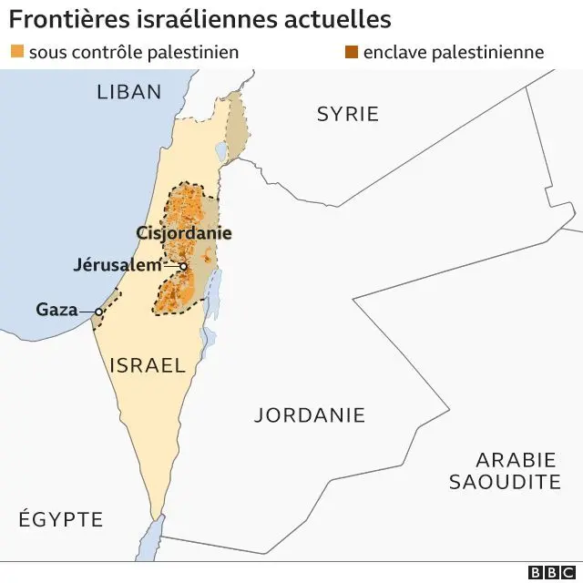 Carte des colonies israéliennes.