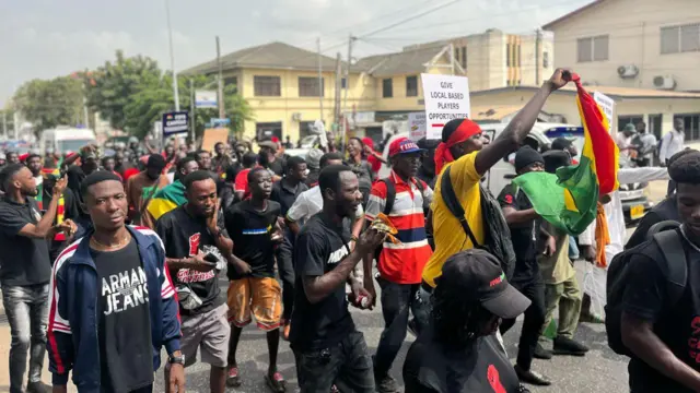 Ghana football protesters