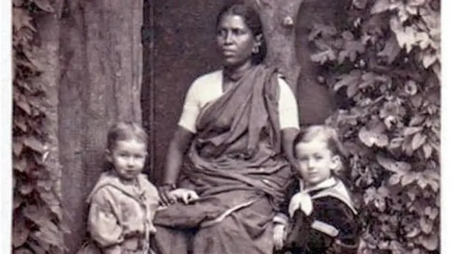 1850માં બે બાળકો સાથે એક ભારતીય આયા