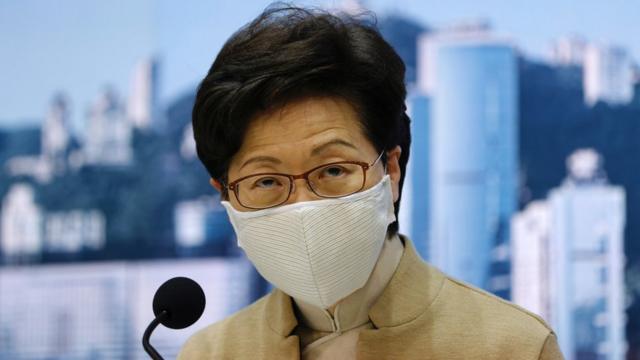 林鄭月娥在香港政府總部會見記者（11/11/2020）