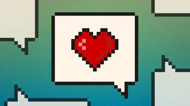 صورة قلب على تطبيق للدردشة عبر الإنترنت