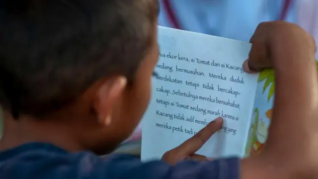 Anak Indonesia membaca